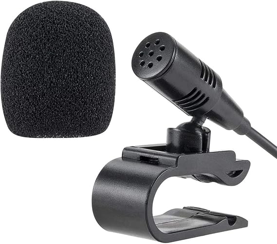 3.5mm Car Microphone, Mic for Car Vehicle Head Unit GPS DVD Enabled Stereo Audio Radio Assembly Mic with 3m Cable, Plug and Play