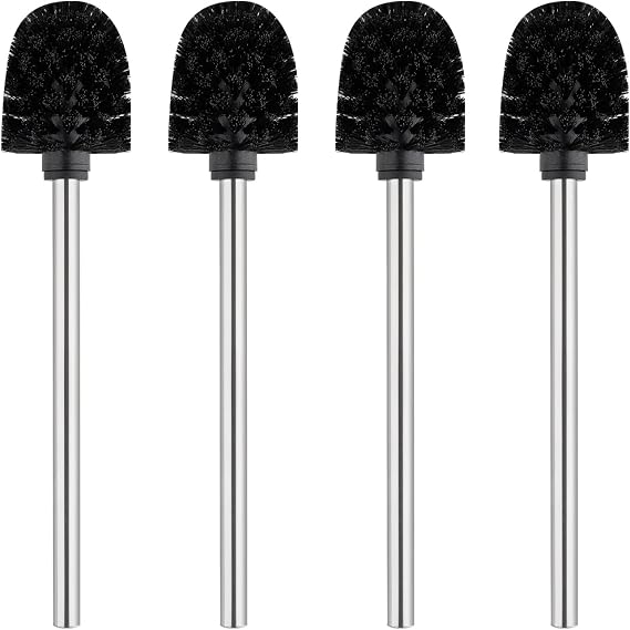 Ibergrif 4 Pack Toilet Brushes with Replaceable Heads, Stainless Steel