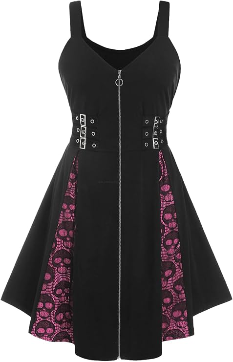 ROSE GAL Womens Plus Size Dresses Sleeveless V-Neck Gothic Vintage 50S Party Maxi Dress