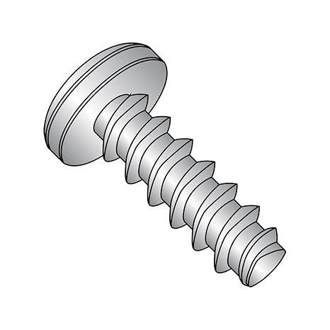 Small Parts 0608LPP410 410 Stainless Steel Thread Rolling Screw for Plastic, Passivated Finish, Pan Head, Phillips Drive, #6-19 Thread Size, 1/2" Length (Pack of 50)