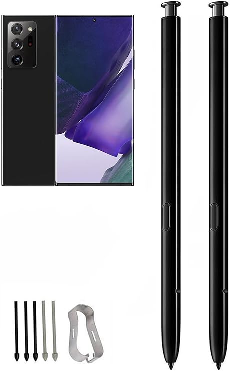 2 Pcs Galaxy Note 20 Stylus Pen Replacement for Samsung Galaxy Note 20, Note 20 Ultra 5G S Pen Without Bluetooth Replacement with Tips/Nibs (Black)