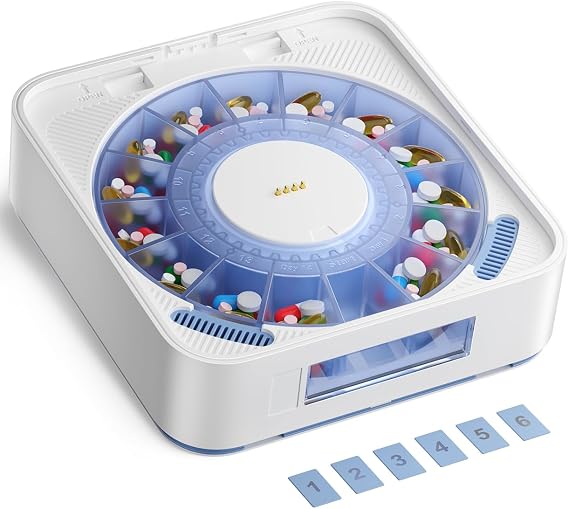 Expandable Capacity Tray for Automatic Pill Dispenser, Add-On Storage Layer Compatible with ideerfit 2/3/4 Tray Models, Medication Organizer Extension for Seniors & Long-Term Use (White)