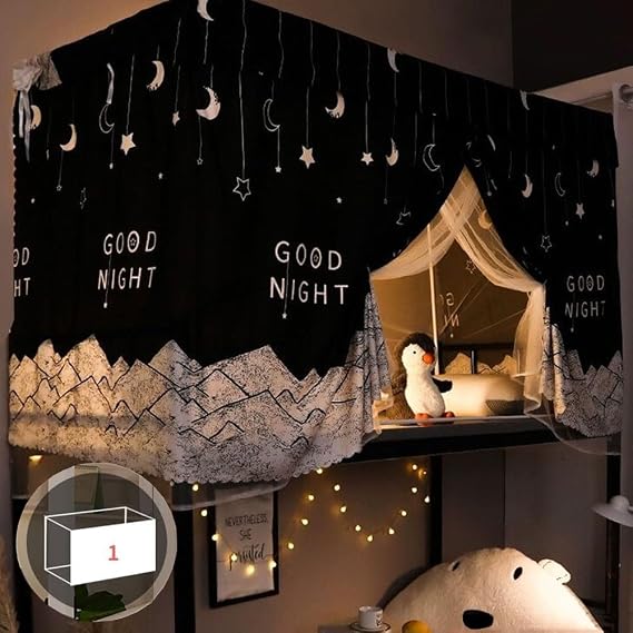 XGOPTS Dormitory Bunk Bed Curtains Dustproof Bottom Privacy Tent Curtains