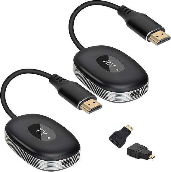 Wireless HDMI Transmitter and Receiver Kit 4K, Wireless HDMI Extender 2.4/5GHz Streaming Media Video/Audio/File,for Laptop, Camera, Cable Box, Netflix, PS5, Phone to Monitor, Projector, HDTV