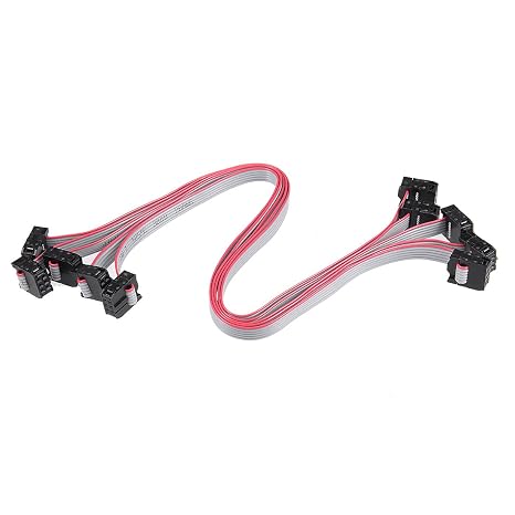 uxcell 5pcs,IDC 6 Pins Connector Flat Ribbon Cable Female Connector Length 30cm 2.54mm Pitch