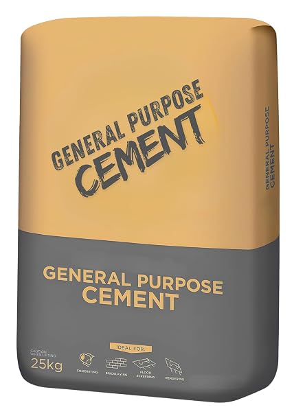 General Purpose Cement 25kg – Multi-Use Cement for Concrete, Mortar, Screed & Rendering | Easy to Mix, Paper Bag Packaging | BS EN 197-1 Certified (Packaging May Vary)