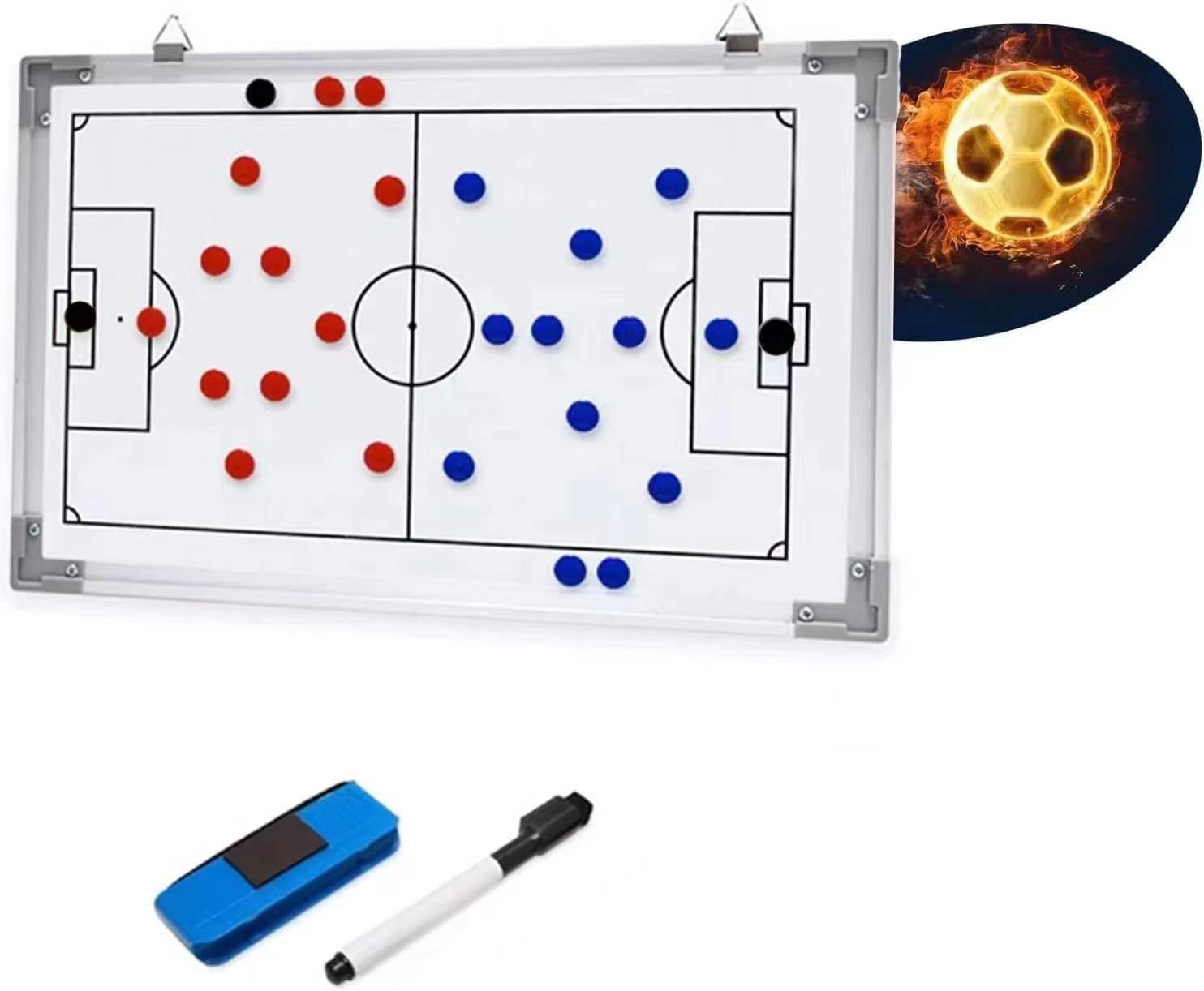 BWKJMY Football Coaches Tactical Board, 45x30 cm Football Reversible Magnetic Tactic Coaching Board Manager Coach Tactics Board Training Assistant Equipment