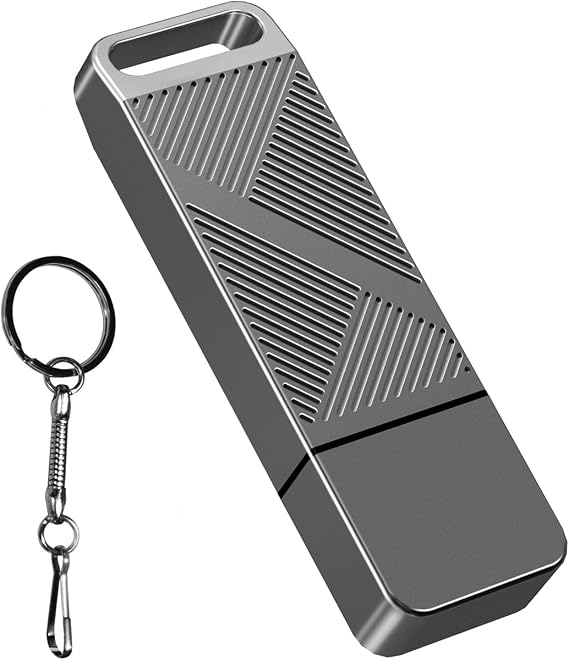 16GB FAT32 USB 2.0 Flash Drive with a USB3.0 C Adapter and Keychain (Grey) | EASTBULL High-Speed Thumb Drive Metal Pen Drive 16 G Memory Stick with USB C 3.0 Adapter, Keychain for Storage and Backup