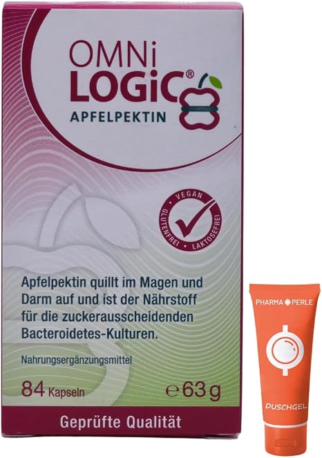 OMNi-LOGiC Apple Pectin 1 x 84 Capsules I Swells in the Stomach and Intestines I Valuable Fibre for Intestinal Bacteria I for Healthy Intestinal Flora and Digestion I Economy Set Plus Pharma Perle Giveaway