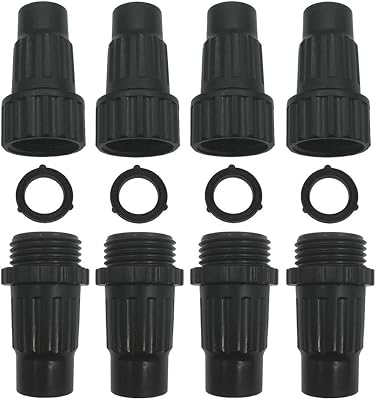 4 Sets Garden Expandable Hose Repair Kit - Faucet Adapter Female Male Hose Connectors with Rubber Washers