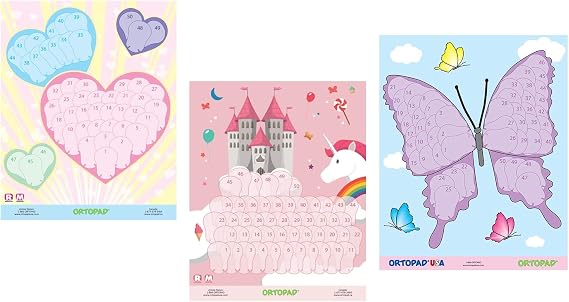 Ortopad Girls Reward Poster Pack, includes 3 posters, Hearts/Castle/Butterfly