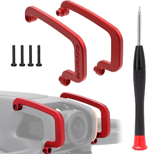 Avata 2 Bumper for DJI Avata 2 Metal Gimbal Camera Lens Protection Bar Safety Guard Anti-Shock Anti-Collision Accessories CNC Aluminum Alloy Lightweight (Red)