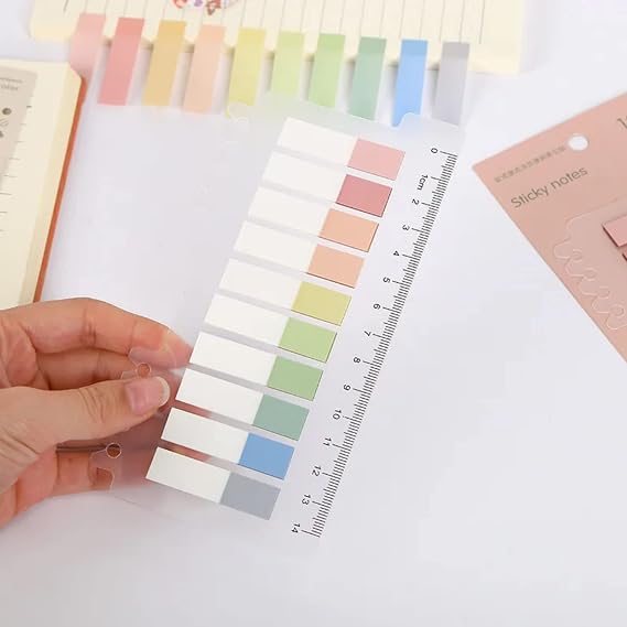 Post İt 10 Renkli 200 Yaprak Yapışkan Not Kağıtları Sticky Notes Etiket Not Defteri Kitap Ayracı (Vanilya Yarım)