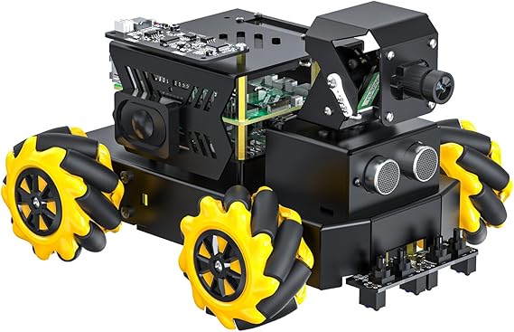 Yahboom RPi 5 ROS2 Robot Car 360°Movement, AI Vision & Tracking
