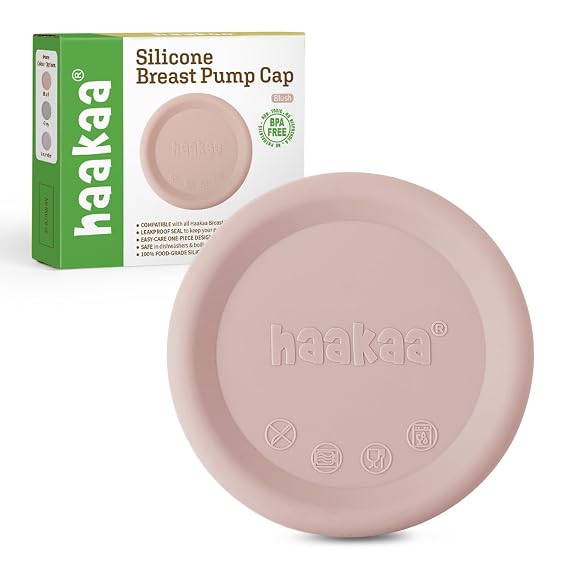 haakaa Silicone Breast Pump Cap (Blush), Fits All haakaa Breast Pumps, 1pc