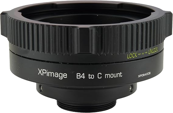 Lens Mount Adapter Ring Compatible with B4 3/2-inch Broadcast Lens to C Mount Industrial Camera Use
