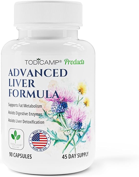 TODICAMP Liver Health with Milk Thistle, Artichoke Extract, Choline - Advanced Liver Detox Capsules for Liver Cleanse (Liver Support Capsules (Unflavored))