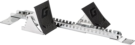 Track and Field Starting Blocks - Adjustable Blocks for Sprinting - Polished Steel Rail Track Training Equipment - 8 Inch Cast Aluminum Pedals - Gill Athletics - Royal Blue