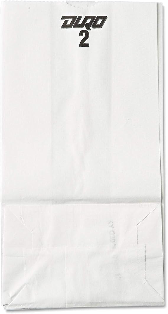 Duro 2 lb. Recycled White Paper Bag - 500 per Pack, 500 Count