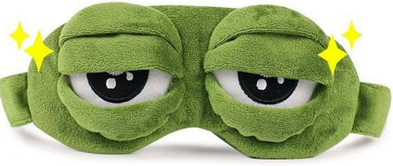 Sleep Masks for Women,Eye Mask for Sleeping, Night Mask Frog Cute Block Out Light, Soft Comfort Eye Shade Cover for Travel Yoga Nap, Green (1PC)