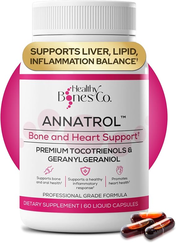 Annatrol Bone & Heart Wellness, Annatto Tocotrienol Geranylgeraniol, 60ct | Advanced Nutritional Formula With Annatto Tocotrienols, Vitamin E And GG Complex For Daily Wellness Support