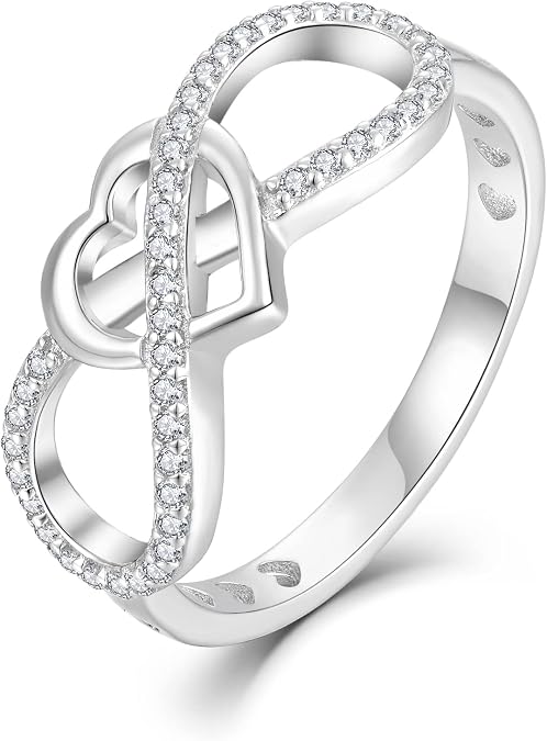 STARCHENIE Infinity Heart Ring for Women 925 Sterling Silver Love Knot Ring Promise Ring Size 10