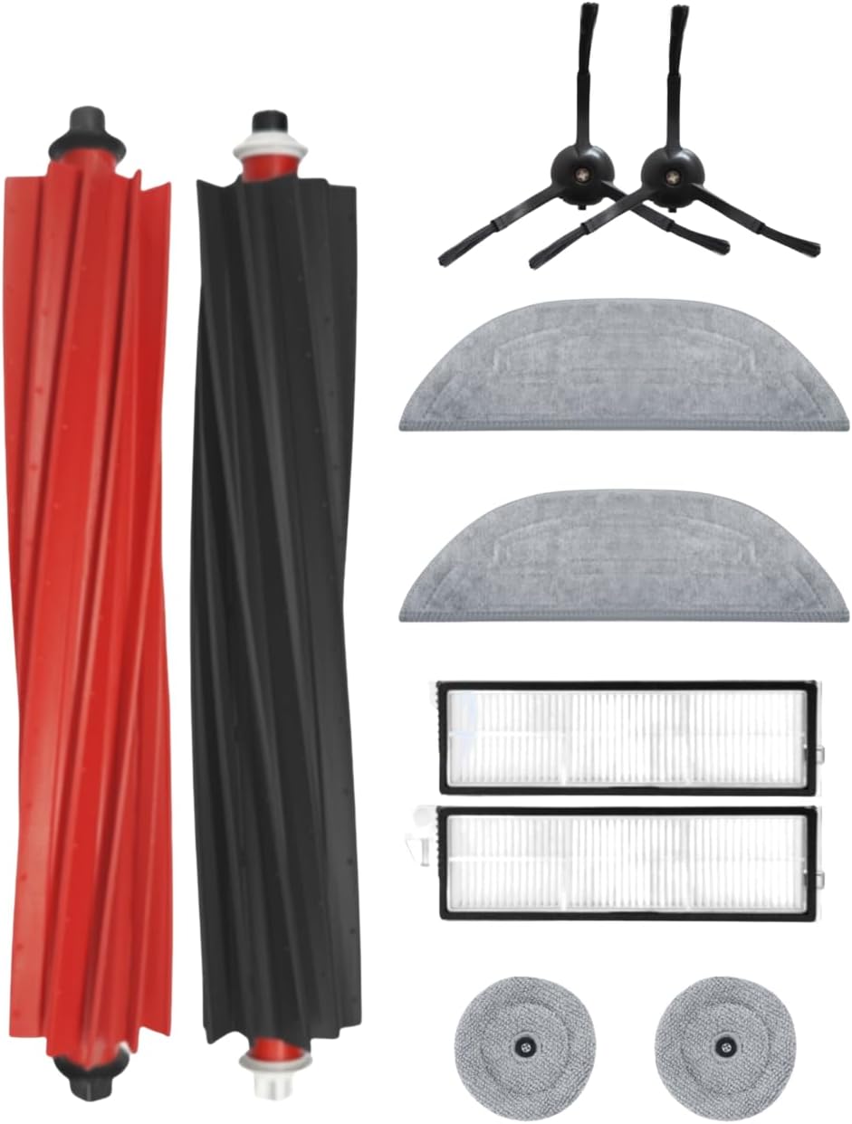 ROBOROCK S8 MaxV Ultra ile Uyumlu 1 Ana Fırça 2 Siyah Yan Fırça 2 Filtre 2 Mop 2 Yan Mop