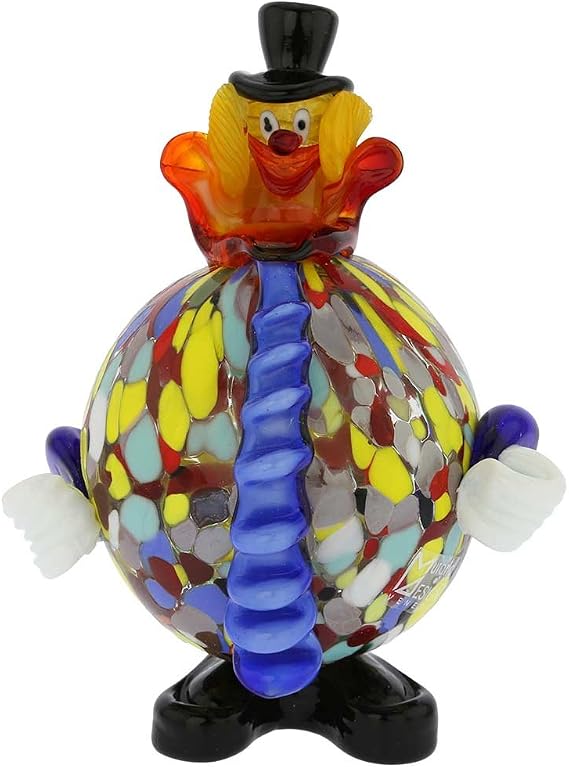 Glass Of Venice Murano Glass Clown - Round