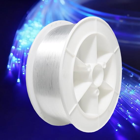 AMKI Plastic 1148ft(350Meter) 0.08in/2mm Diameter PMMA Fiber Optic Roll End Glow Cable for All Kind Led Star Ceiling Light Kit