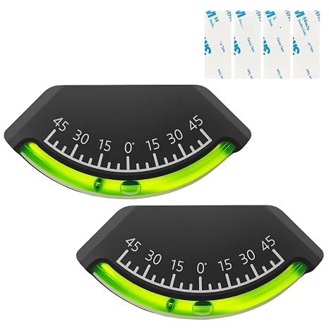 2-Pack Level Gauge for RV, Bubble, Trailer, Car Inclinometer Gauge, Trailer Leveling, Alternative with Wide Angle Range (45)