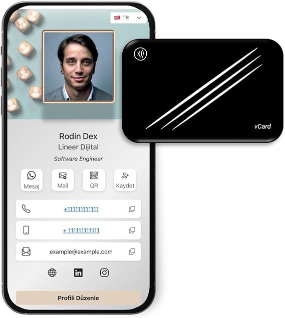 Lineer Dijital NFC Digital Business Card - NFC Dijital Kartvizit - VCARD001