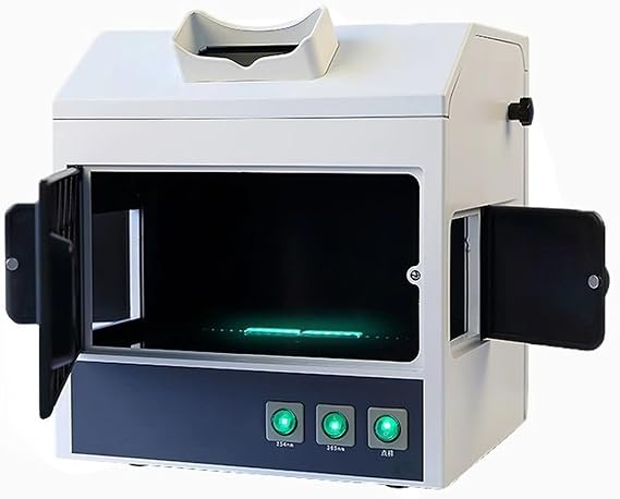 Dark Box UV Ultraviolet Analyzer, UV Lamp Cabinet, Lab Fluorescence Detector, Wavelength 254nm/365nm, with Observation Window, for Product Testing