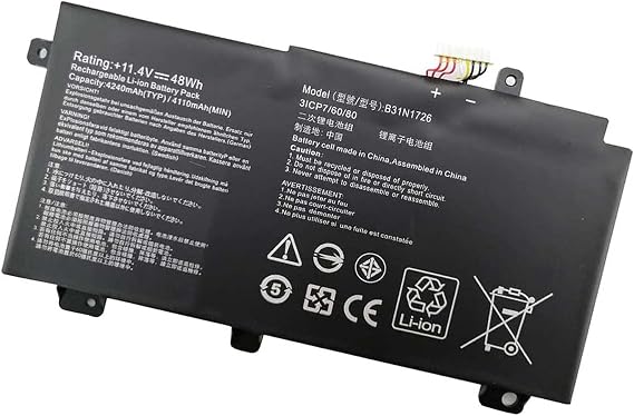 B31N1726 Laptop Battery Replacement for Asus FX504 FX505 FX80 FX80G FX86 FX86FE TUF Gaming FX504 A15 FA506 ROG Strix G531 Series Notebook 3ICP7/60/80