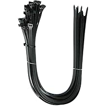 Cable Ties, 50Pack Plastic Cable Ties 450mm×4.8mm, Heavy Duty Strong Nylon Premium Self Locking 17.72 inch/45cm, Extra Long Zip Tie Wraps for for Tidy Wires Workshop Home & Garden (Black)