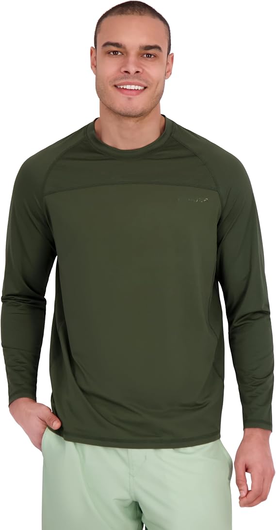 Spyder Men's Long Sleeve Rashguard Quick-Dry Swim Shirt Sun Protection, Performance Long Sleeve Top
