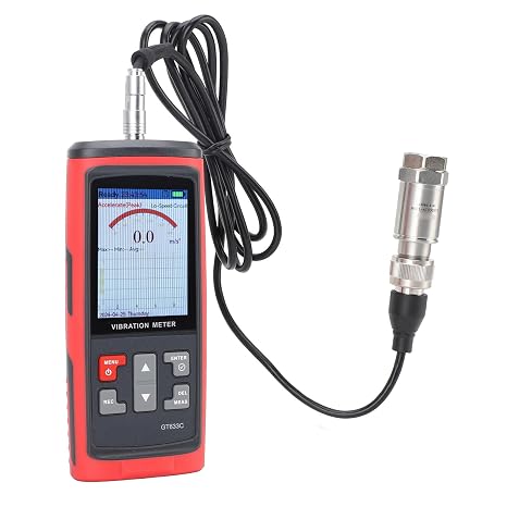 Digital Vibration Meter, Split Type Digital Vibration Tester with LCD Backlight Display, USB Handheld Vibrometer with Probes for Testing Motors, Fans, Pumps, Compressors