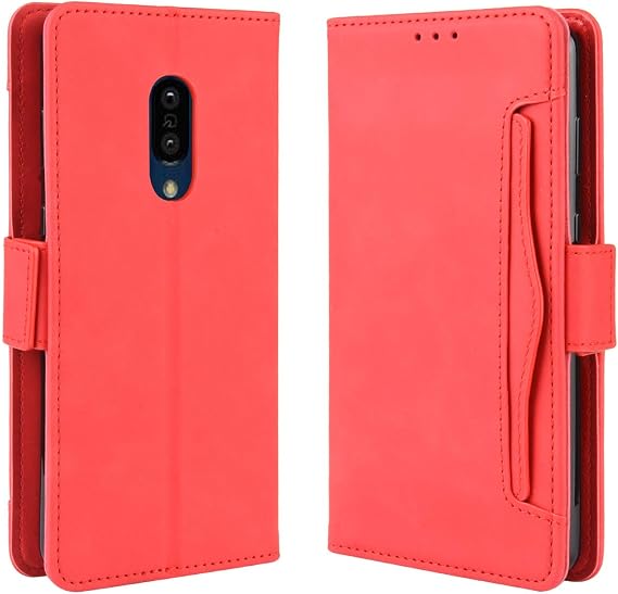 Cover Compatible with Sharp Aquos Zero2 [Dual Card Slot][Flip Stand][Phone Case][Magnetic Clasp] Wallet Red