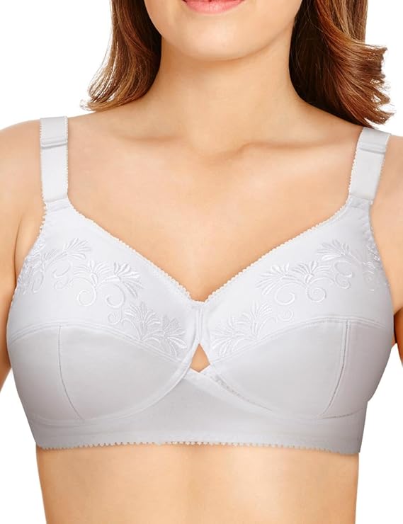 Berlei Women's Classic Total Support Cotton Non-Wired Bra, White (White), 36D