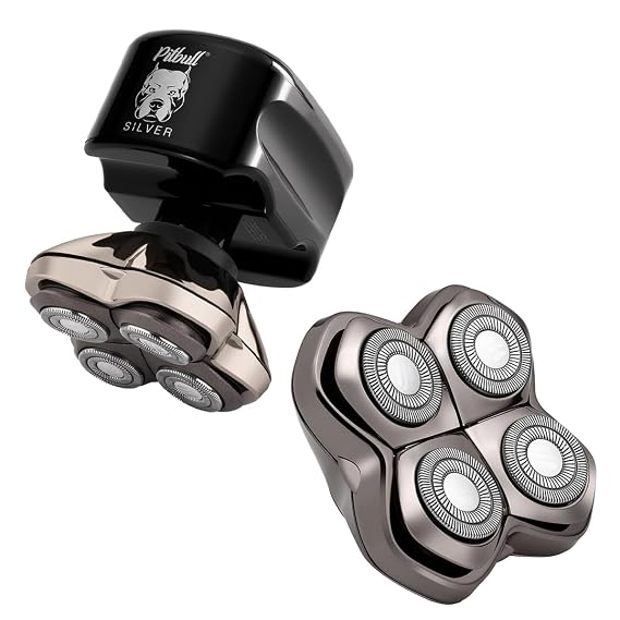 Skull Shaver Pitbull Silver Pro and Carver PRO 4 Head Replacement Blade Bundle