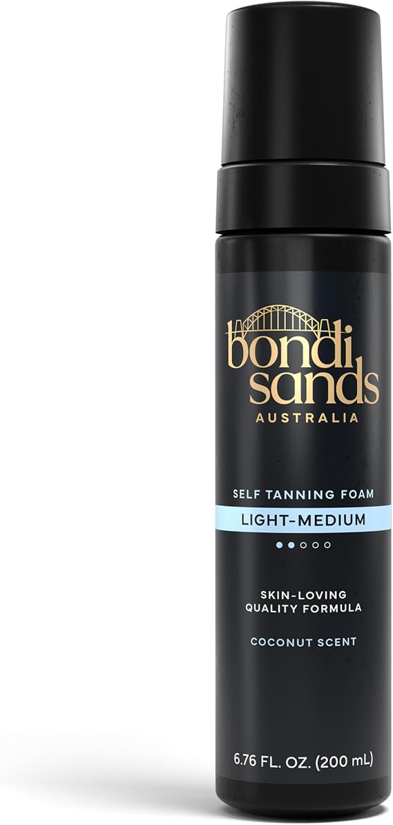 Bondi Sands Light/Medium Self-Tanning Foam - Lightweight, Buildable Formula Gives a Sun-Kissed Glow for a Flawless Finish; 200 mL/7.04 Oz | Light Fake Tan and Medium Tan Mousse, Easy Application, Smooth Body Glow