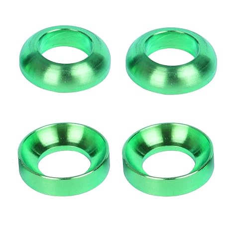 Titanium M6 Bolt Screw Concave Convex Washer Pack of 4 (Green)