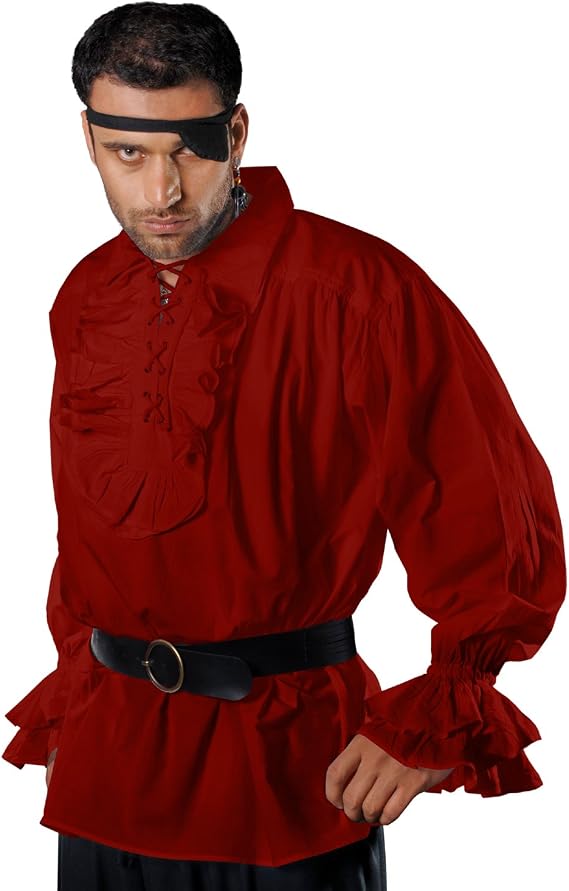 ThePirateDressing Medieval Poet's Captain Charles Vane Cosplay Costume Pirate Shirt