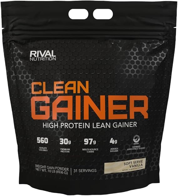 Rival Nutrition Clean Gainer Protein Powder (Soft Serve Vanilla, 10 lb)