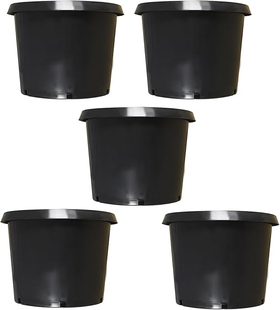 5 Pack 20 Gallon Square Black Premium Nursery Pots Flower Seedling Container Garden Planter Pots for Indoor and Outdoor Plants with Drainage Hole for Planting Flowers Succulents Seedlings