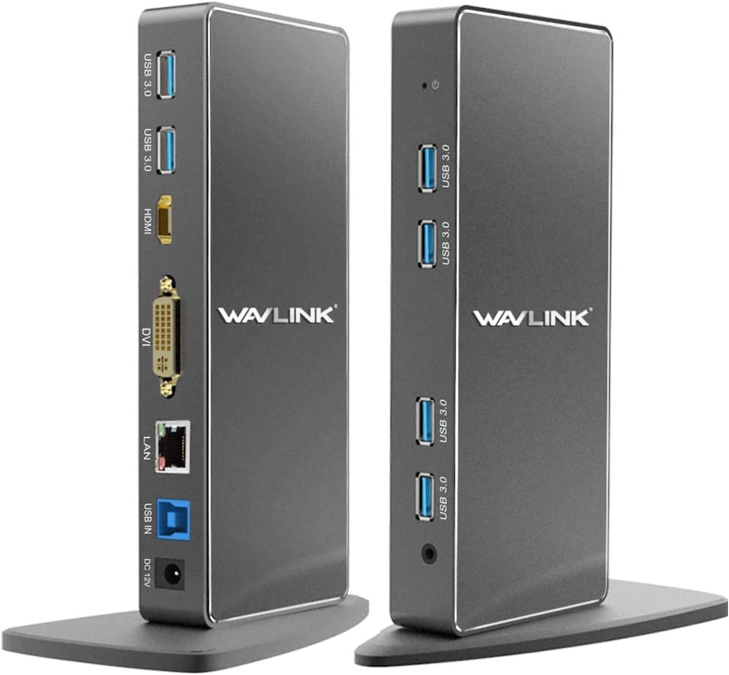 WAVLINK USB 3.0USB C Dual Display Docking Station for Windows and Mac,Universal Dock with 6 USB Ports Supports HDMIDVIVGA, Gigabit Ethernet, Audio InOutput