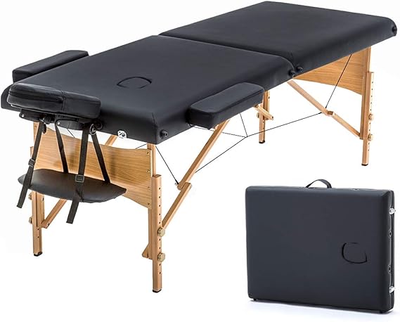 BestMassage Massage Bed Portable Folding Massage Table 24" Wide,Black