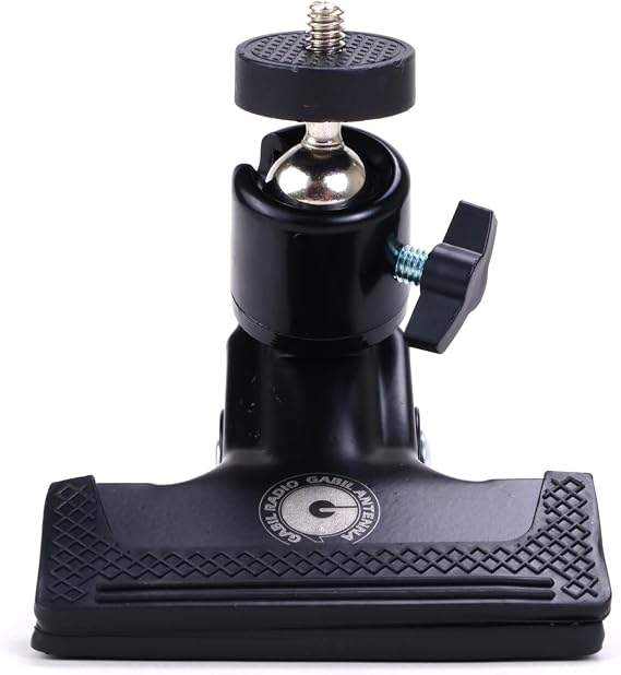 Gabil GRM-DDC1 Aluminum Clamp with 1/4 Damping Ball Head | Universal aluminum desk clamp with 1/4 inch ball head for cameras, lights, monitors, and GRA AT330T control boxes
