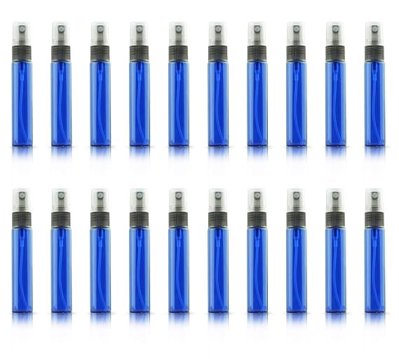 20 Pack Set 10ML Protable Refill Bulk Atomizer Spray Travel Perfume Bottle Hydrating Empty Bottle (Blue)