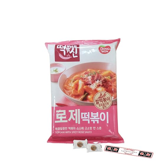 Dongwon God of Topokki (Tteokbokki) Bowl Cheese/Hot & Spicy/Sweet & Spicy/Rose (120g/each) (Rose Pouch Bag, 1)