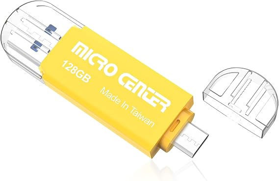 Micro Center SuperSpeed 2-in-1 128GB Dual Drives USB 3.0 Type C & Type A OTG up to 150MB/s Thumb Drive Memory Storage for Android Smartphone Computers MacBook Tablets PC